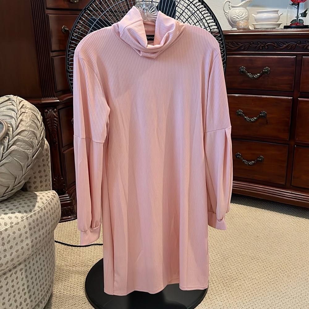 Ladies long sleeve dress in pink